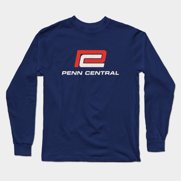 Retro Style Penn Central Railroad Long Sleeve T-Shirt by Turboglyde